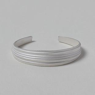 OLIO E ACETO油醋汁·纯银贝纹细宽手镯