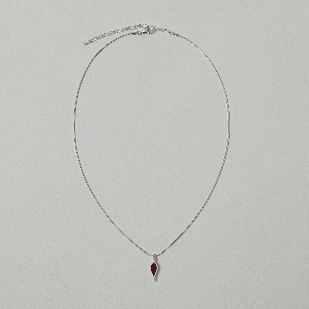 OLIO E ACETO油醋汁·纯银湖心吊坠项链 黑红玛瑙