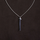 ACETO油醋汁·纯银立柱长项链 OLIO 黑灰玛瑙