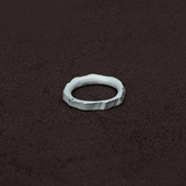 OLIO ACETO油醋汁·纯银海蓝宝木纹细戒指