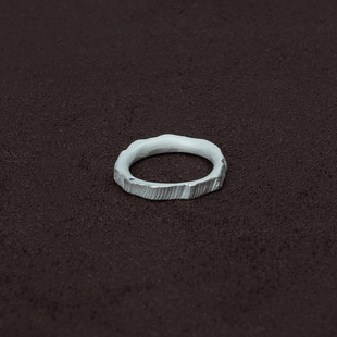 OLIO E ACETO油醋汁·纯银海蓝宝木纹细戒指