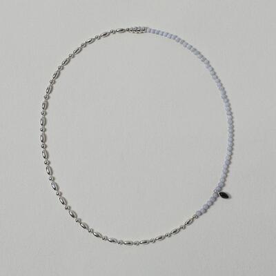 OLIO E ACETO纯银蓝纹玛瑙拼接项链