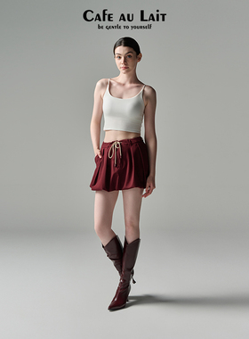 CAFE AU LAIT卡弗蕾莫代尔柔软亲肤遮副乳带杯垫可外穿吊带背心女