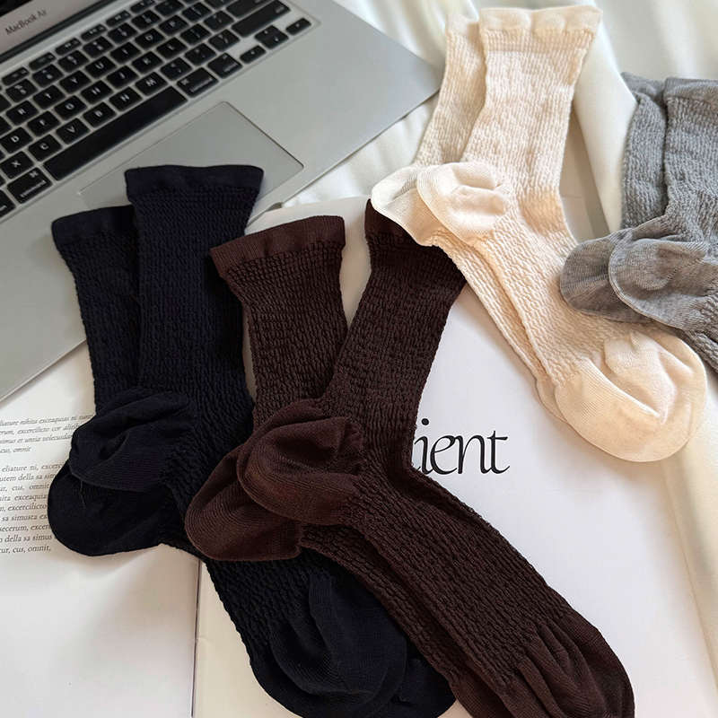 CAFE AU LAIT蘑菇头大跟羊绒中筒袜女袜