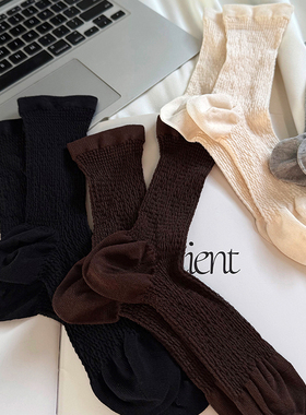 CAFE AU LAIT蘑菇头大跟羊绒中筒袜女袜