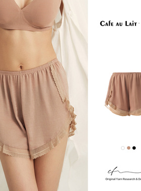 CAFE AU LAIT蕾丝抗皱防勾丝自由态无重力安全裤K207