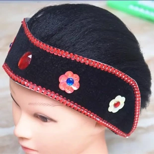 媒婆头饰老婆头套老太太假发头套丑婆老奶奶戏曲彩旦演出包邮现货