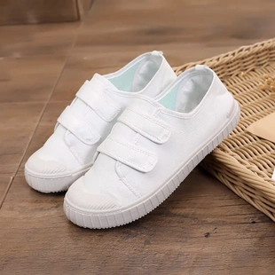 儿童帆布鞋白色学生鞋合唱服小白鞋舞蹈鞋男童女童黑色童鞋演出服