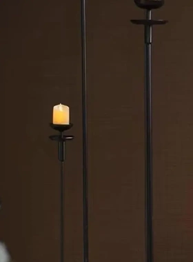复古铸铁烛台油灯摆件仿古铁艺