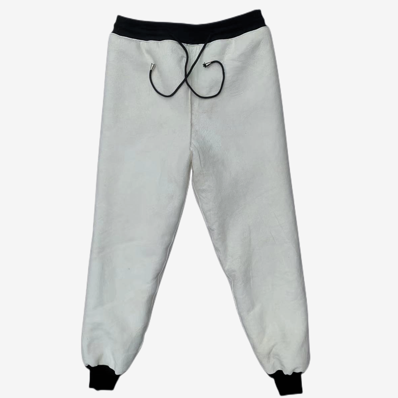 冬真皮毛一体皮裤男宽松高腰超厚羊皮内胆绵羊防风棉裤女