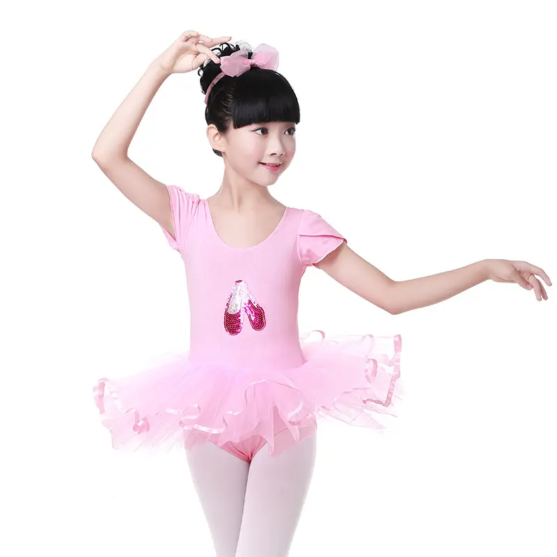 儿童舞蹈服女孩练功服装短袖女童