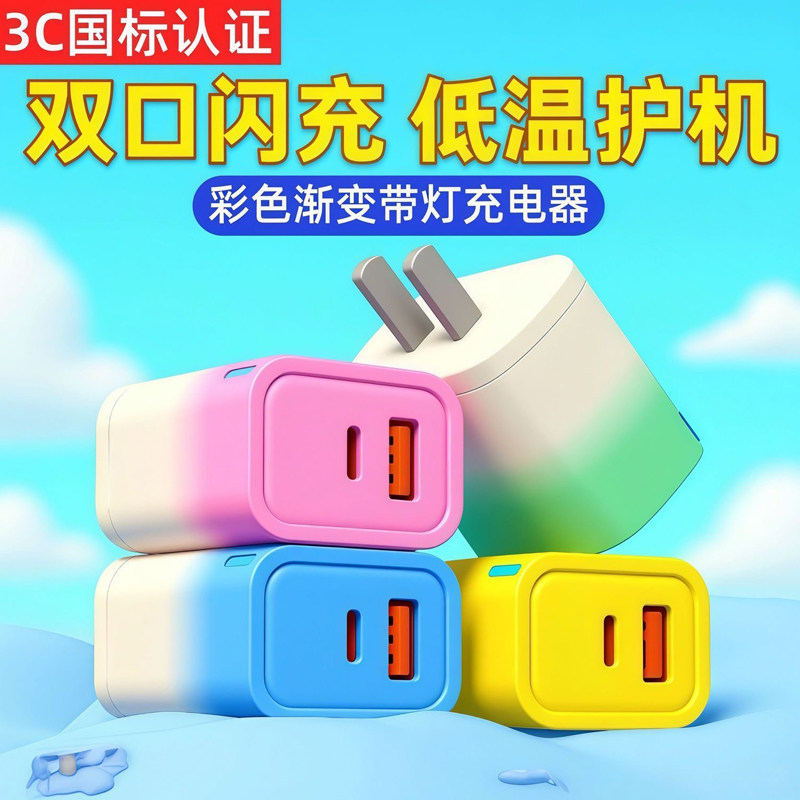 麦现氮化镓充电器66W超级闪充头适用苹果17/16/15Pro华为mate70荣耀OPPO小米安卓笔记本电脑快充双接口充电头