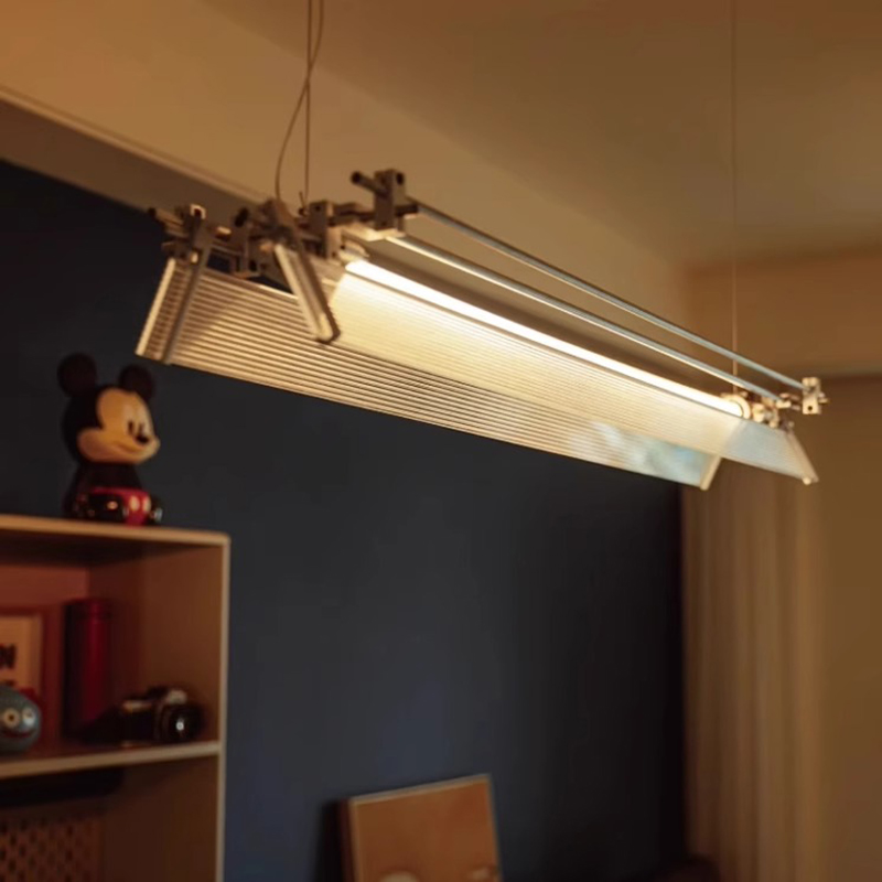 极简开合光轴吧台餐厅吊灯高级感设计师办公室长款一字型包豪斯灯