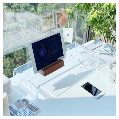 亚克力透明桌面电脑收纳架