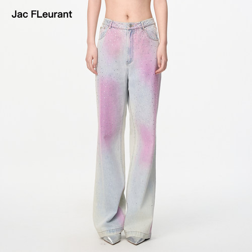 JAC FLEURANT【朴秀荣付辛博李溪芮同款】烫钻渲染女士牛仔裤