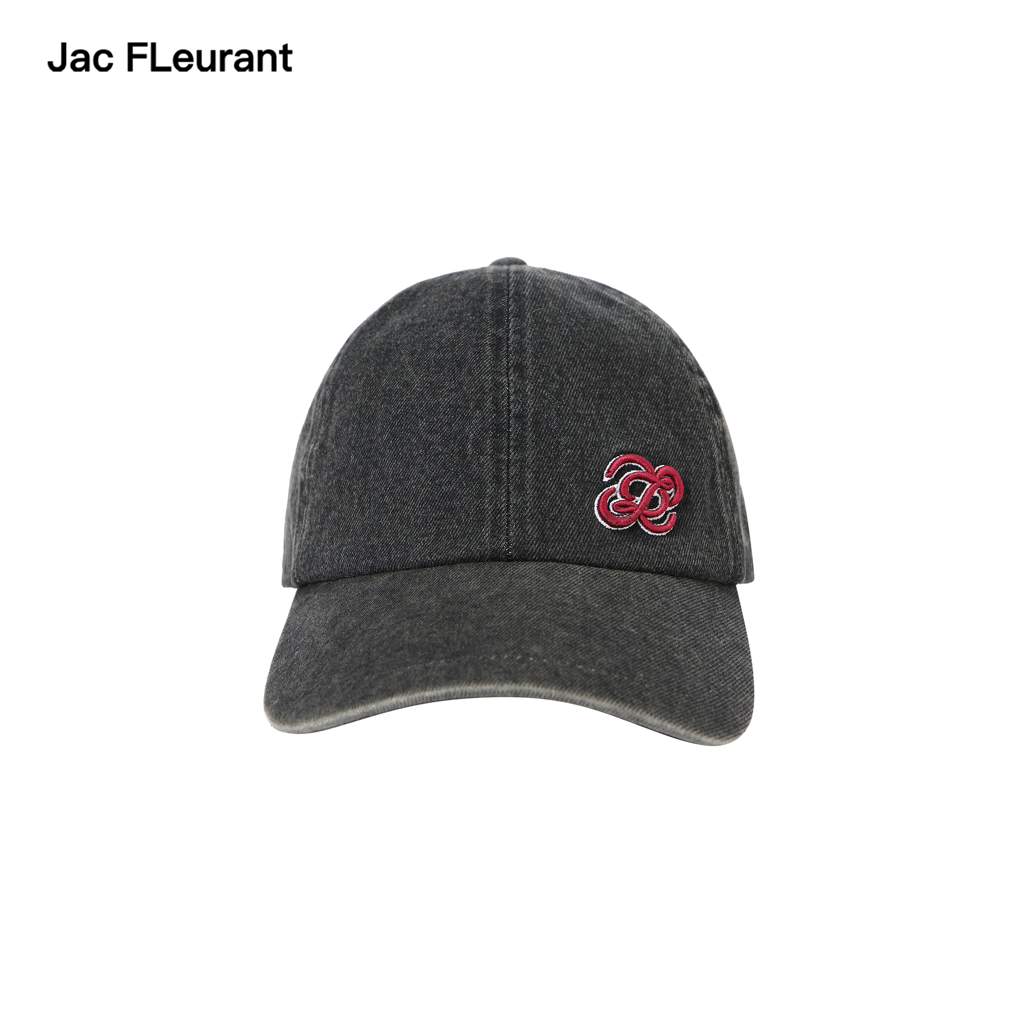 JAC FLEURANT2025秋冬新品黑灰刺绣洗褪牛仔鸭舌帽百搭休闲时尚