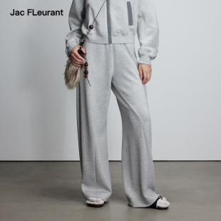 百搭灰色卫裤 JAC 女休闲宽松弯刀裤 运动裤 FLEURANT2026春夏新款