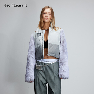 外套 拼接撞色立领羽绒服女百搭休闲冬装 JAC FLEURANT2025秋冬新款