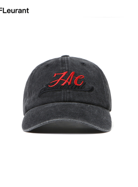 JAC FLEURANT【李晟同款】新款灰色刺绣鸭舌帽男女同款棒球帽
