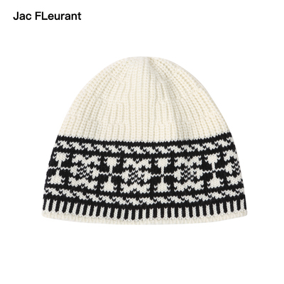 JAC FLEURANT2025新品费尔岛提花针织羊毛冷帽女士冬季帽子