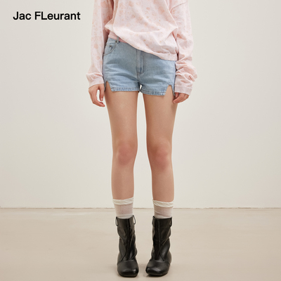 JAC FLEURANT2026春夏新品粉色撞色腰头牛仔短裤休闲女装百搭