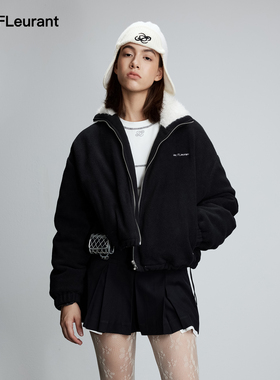 JAC FLEURANT秋冬新款毛领拼接毛绒羽绒服时尚两色保暖外套