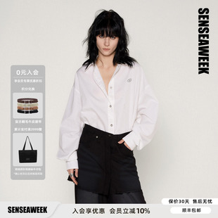 【迪丽热巴/李雪琴同款】SENSEAWEEK26水洗拼接假两件衬衫连衣裙