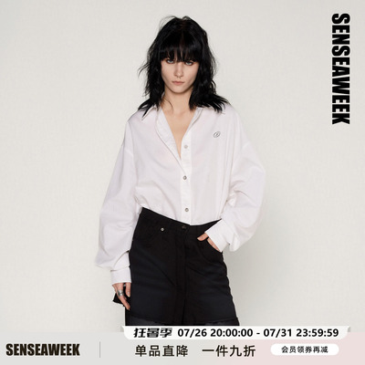 【迪丽热巴/李雪琴同款】SENSEAWEEK26水洗拼接假两件衬衫连衣裙