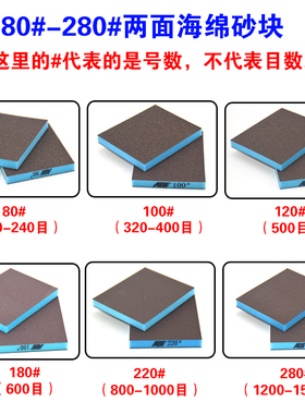 ABF海绵砂纸双面木工家具塑料模型打磨软海绵沙纸 海绵块抛光砂纸