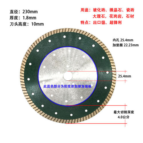 金刚石切割片200/230/250/300/350/400mm石材混凝土马路瓷砖锯片