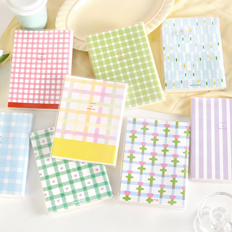 NOTEFOR奶油格格屋B6环保TPU手账胶套本 ins韩系文艺少女心清新格纹学生时间管理计划送人礼物笔记记事本子