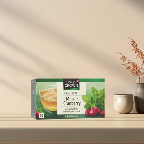 「全场满300包邮」德国发货King's crown薄荷蔓越莓草本茶34g