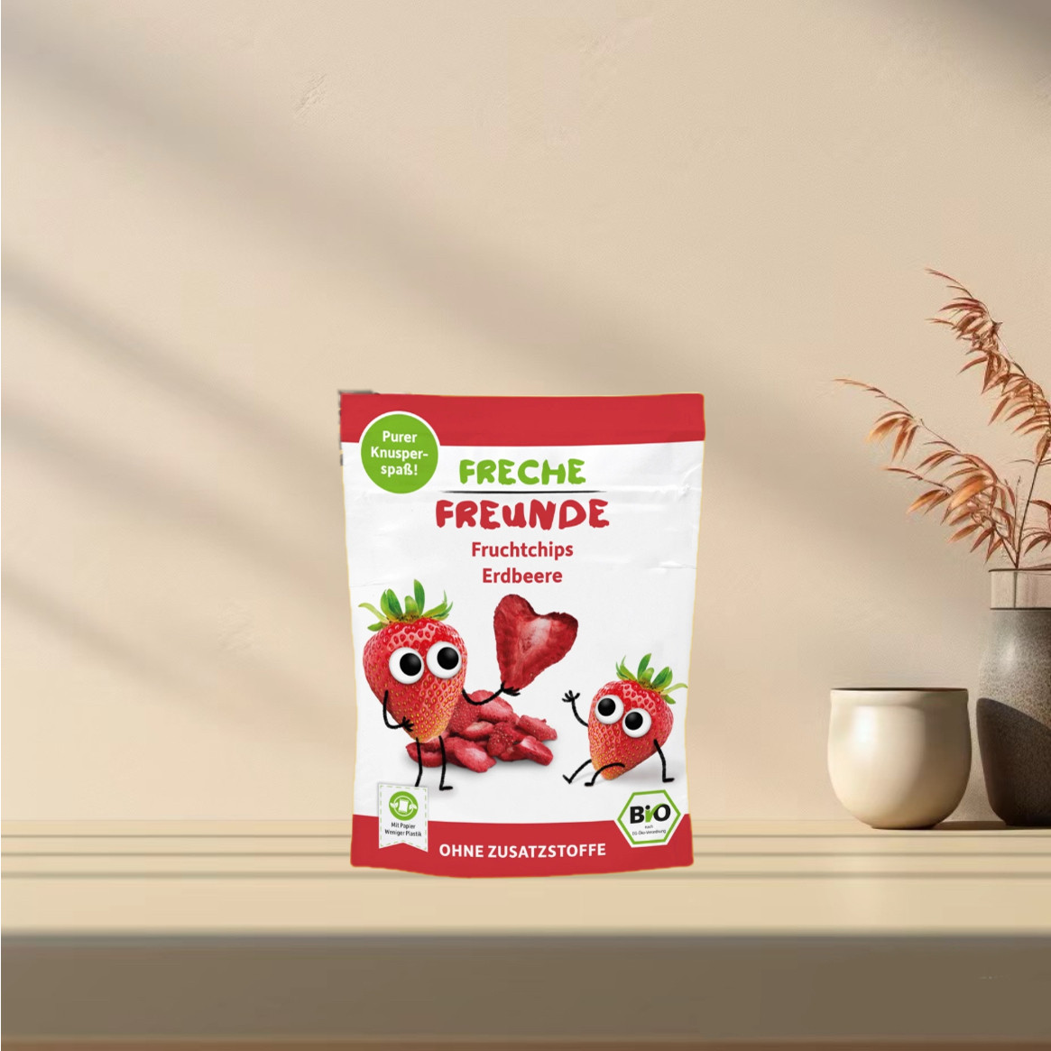 「全场满300包邮」德国发货freche freunde3岁+有机冻干草莓12g