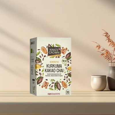 「全场满300包邮」德国发货 KING'S CROWN有机姜黄可可生姜茶35g