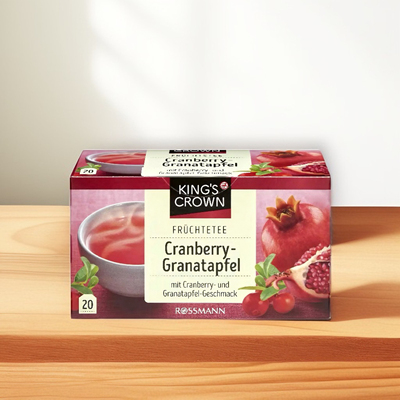 「全场300包邮」德国发货king's crown蔓越莓石榴茶40g