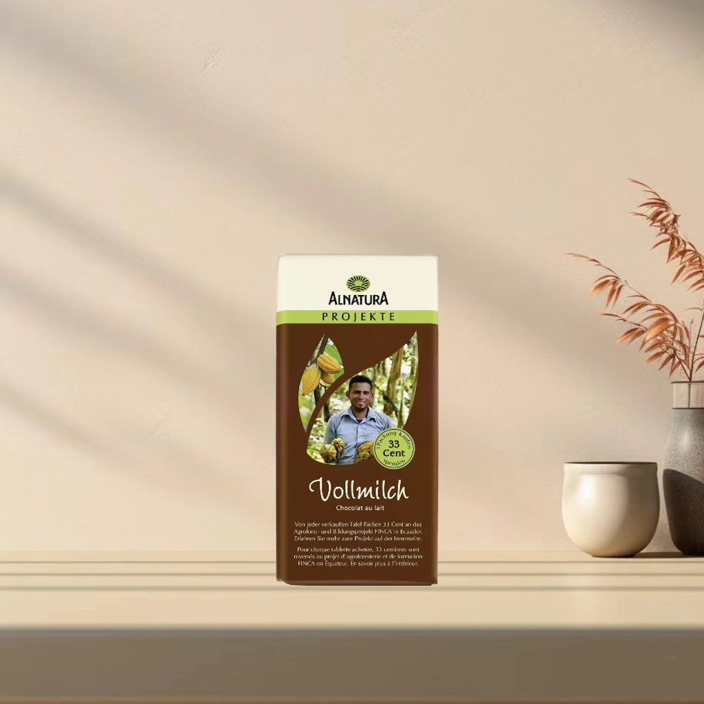 德国发货《满300包邮》alnatura安娜图拉有机全脂牛奶巧克力100g