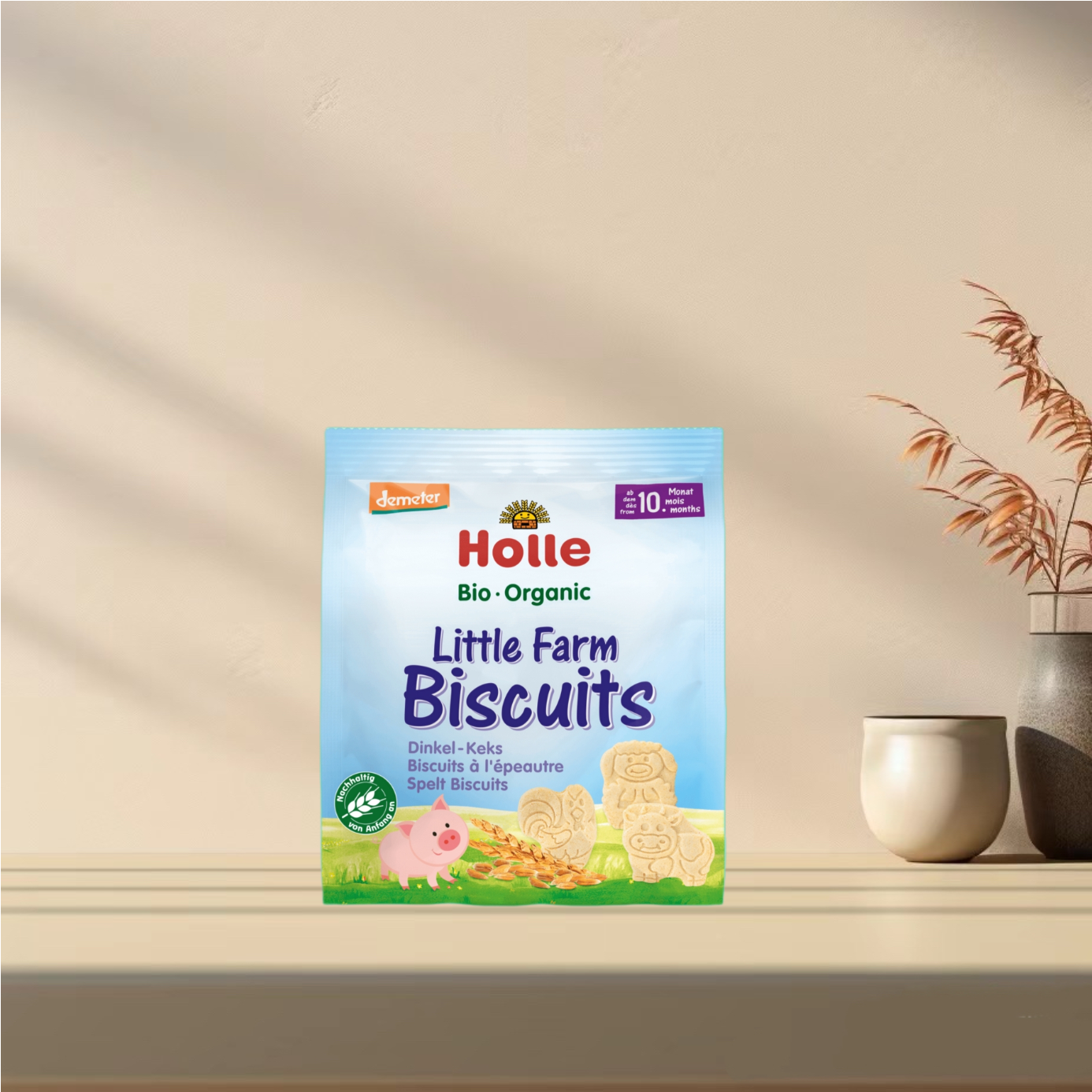 「全场满300包邮」德国发货holle有机demeter10个月+动物饼干100g
