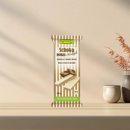 「全场满300包邮」德国发货rapunzel有机斯佩尔特巧克力华夫100g