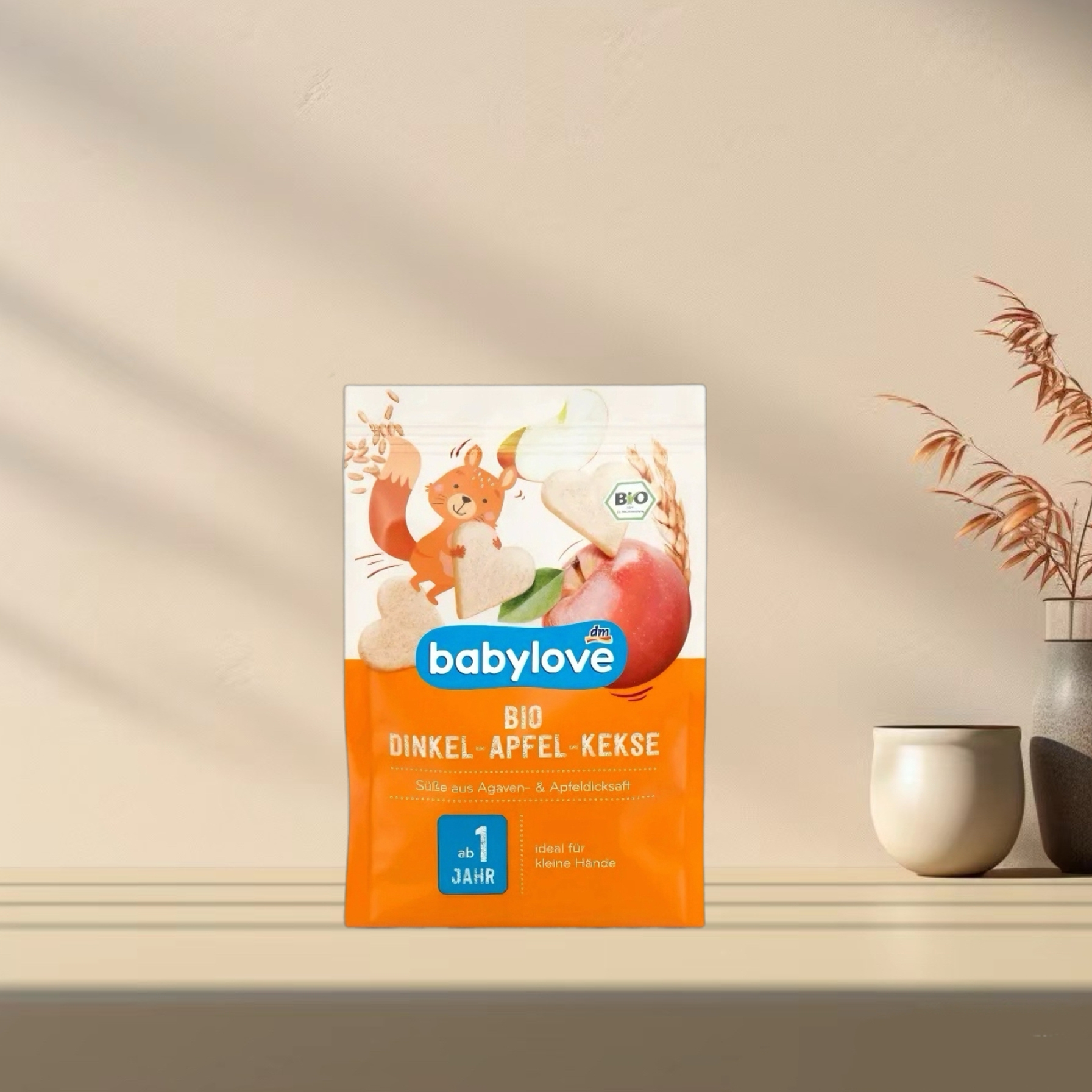 「满300包邮」德国发货dm babylove有机1岁+宝宝苹果味小饼干125g