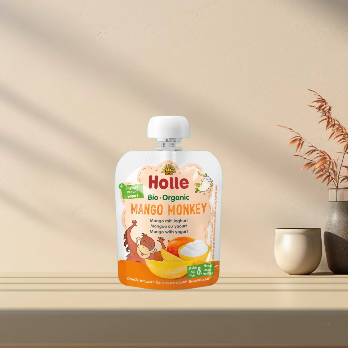 「全场满300包邮」德国发货holle有机8个月+芒果优格果泥85g