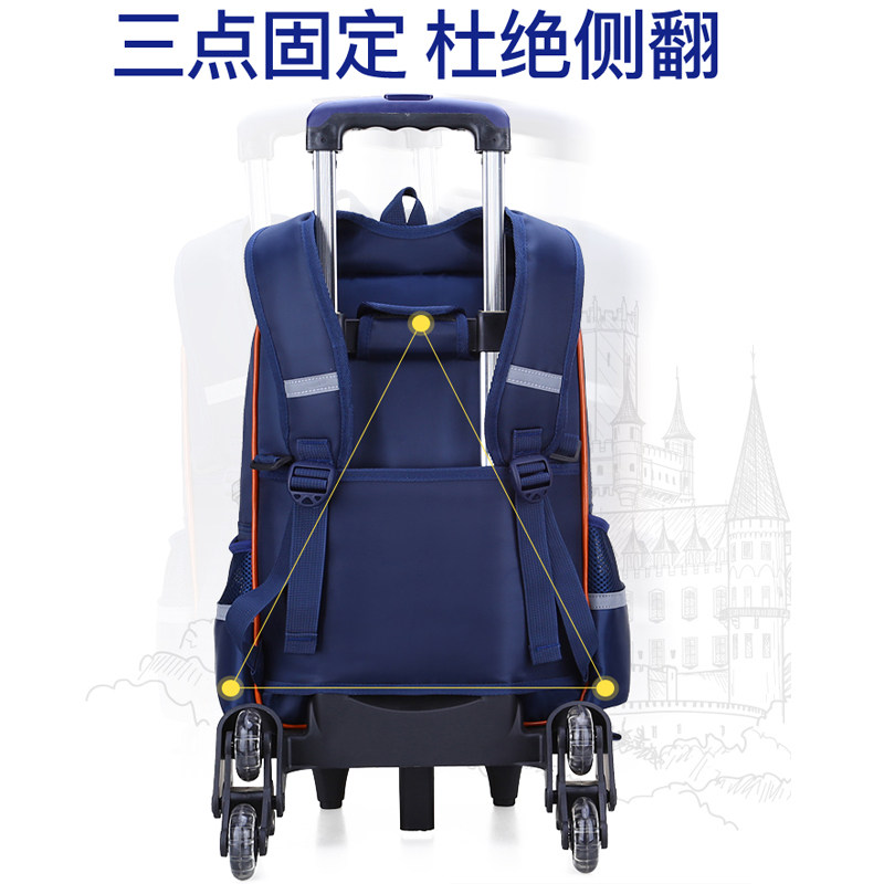 新品拉杆书包小学生 定制印logo男女孩2-3-4-6年级培训班定做儿童