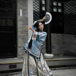 清汉女宫廷风格格服徽商晋商少奶奶晚清套装中式古董衣戏文说舞蹈