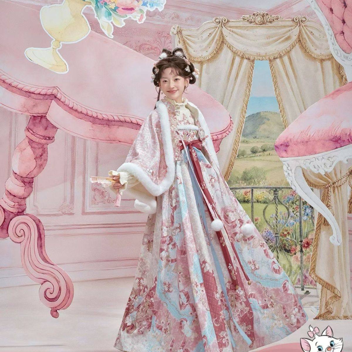 少女感国风汉服套装女冬粉色斗篷古装宫廷公主2026年马年拜年服,女装/女士精品,汉服套装,淘宝优惠券,粉丝福利购,淘宝优惠卷