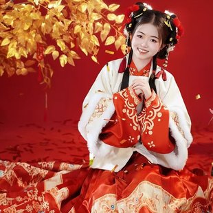 小郡主女中国风冬款汉服2025新款喜庆改良成人古风琵琶袖马面裙