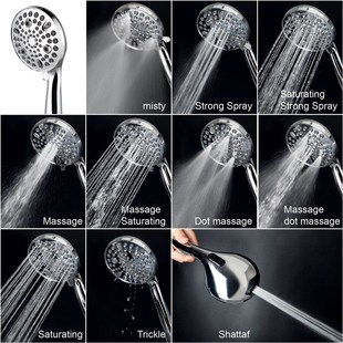 Adjustable Functions handheld Pressure Shower High Head
