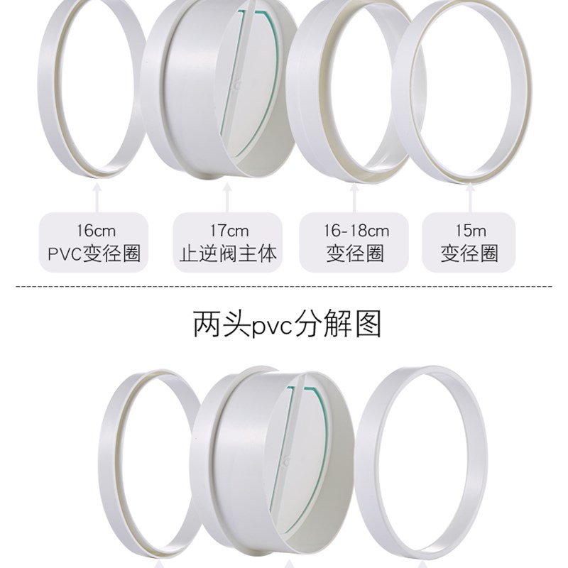 诚森管道止逆阀油烟机160PVC管通用逆止阀烟道止回阀防烟宝防味排