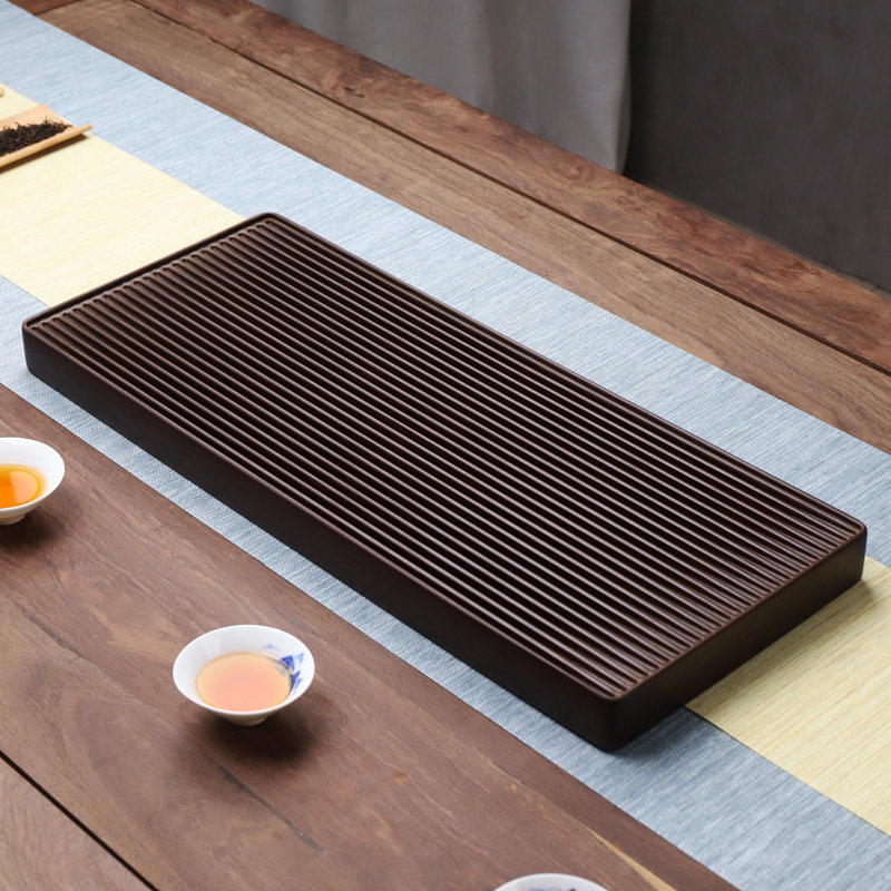 电木茶盘德国进口小号干泡日式简约无边排水茶台家用高端细长茶海