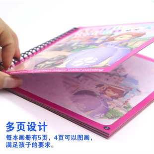 幼儿园儿童涂鸦本卡通3 5岁图画书动物学习填色书涂水画册可反复