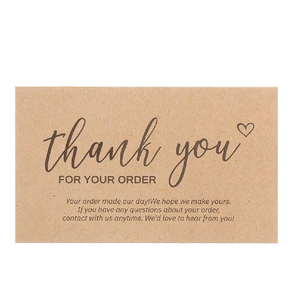 30Pcs Greeting Tags Thank You For Your Order Kraft Paper
