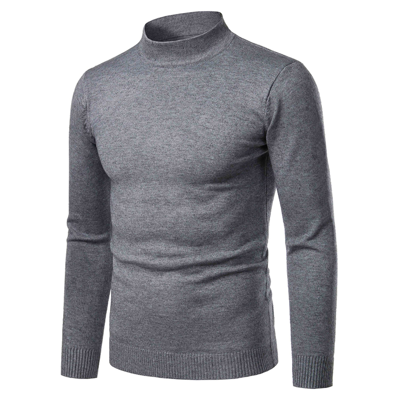Men High Neck Turtleneck Cashmere Knitwear Autumn Winter Thi